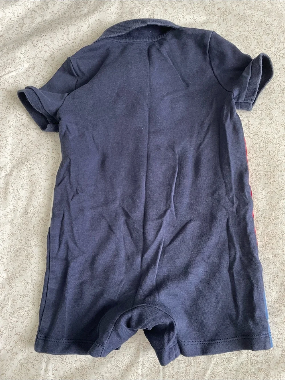 Ralph Lauren Polo Romper Kids 24M Patchwork Colorblock Short Sleeve Pony Logo